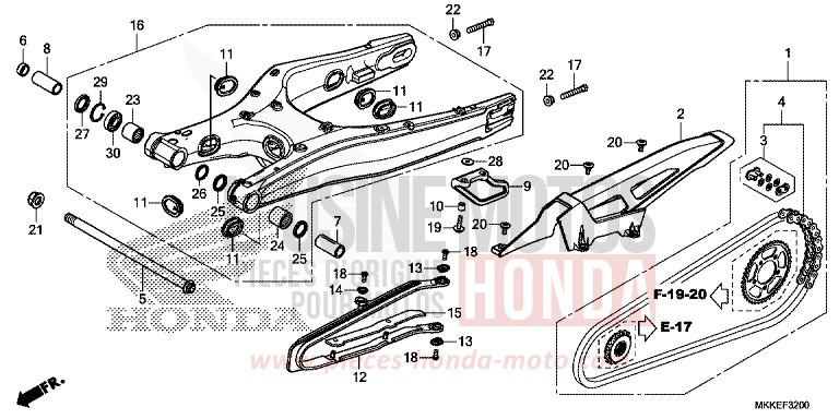 BRAS OSCILLANT de Africa Twin MAT BALLISTIC BLACK METALLIC (NHA86) 2019
